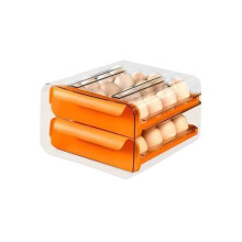 Boîte de rangement - VHV - Tiroir double couche pour œufs - Capacité 16 œufs - Couleur orange - Carton
