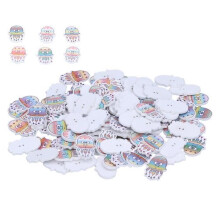 Boutons à coudre - VHV - Motif méduse - 100 pièces - Bois durable - 2 trous