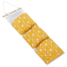 Pochette de rangement à suspendre, 3 sacs, pour salle de bain, porte, mur, chambre, bateau, jaune