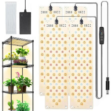 Lampe de croissance LED, 4 lampes d'intérieur avec minuterie, 10 niveaux de luminosité, pour semis et légumes succulents