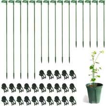 30 tuteurs et 30 pinces pour plantes, clips de support pour plantes, tuteurs pour plantes de jardin ou de maison