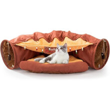 Panier pour chat - MARQUE - Tunnel avec tapis - 2 balles Ă gratter - Confortable et amovible