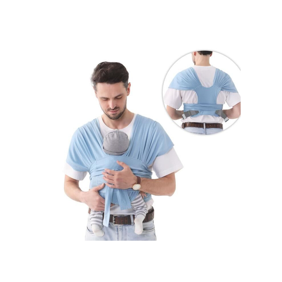 Porte-bébé léger style kangourou - Harnais de poitrine - Bleu