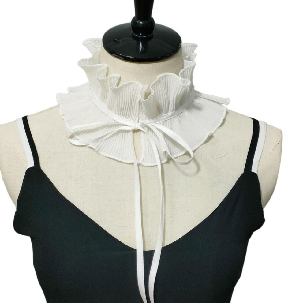 Adjustable Lace Ruffled Fake Collars Punk Victorian Jabot Collar Women Detachable Collar Rave Party Clothing Ornaments