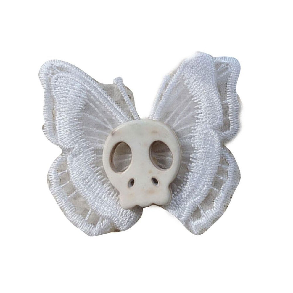 (1) Gothic Hairpin Angel Butterfly Headdress Steampunk Skeleton Head Hair Clips Hair Accessories For Dance Masquerade Ball
