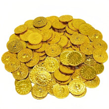 (Gold, 100pcs) 20/50/100pcs Retro Pirate Coin Party Supplies Gift Kids Favor Birthday Toys Halloween Decor Fake Treasure Plastic Game Coin