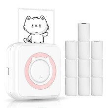 (As show, One size) Portable Bluetooth Multifunction Photo Thermal Printer With 10 Paper Rolls - Refurbished
