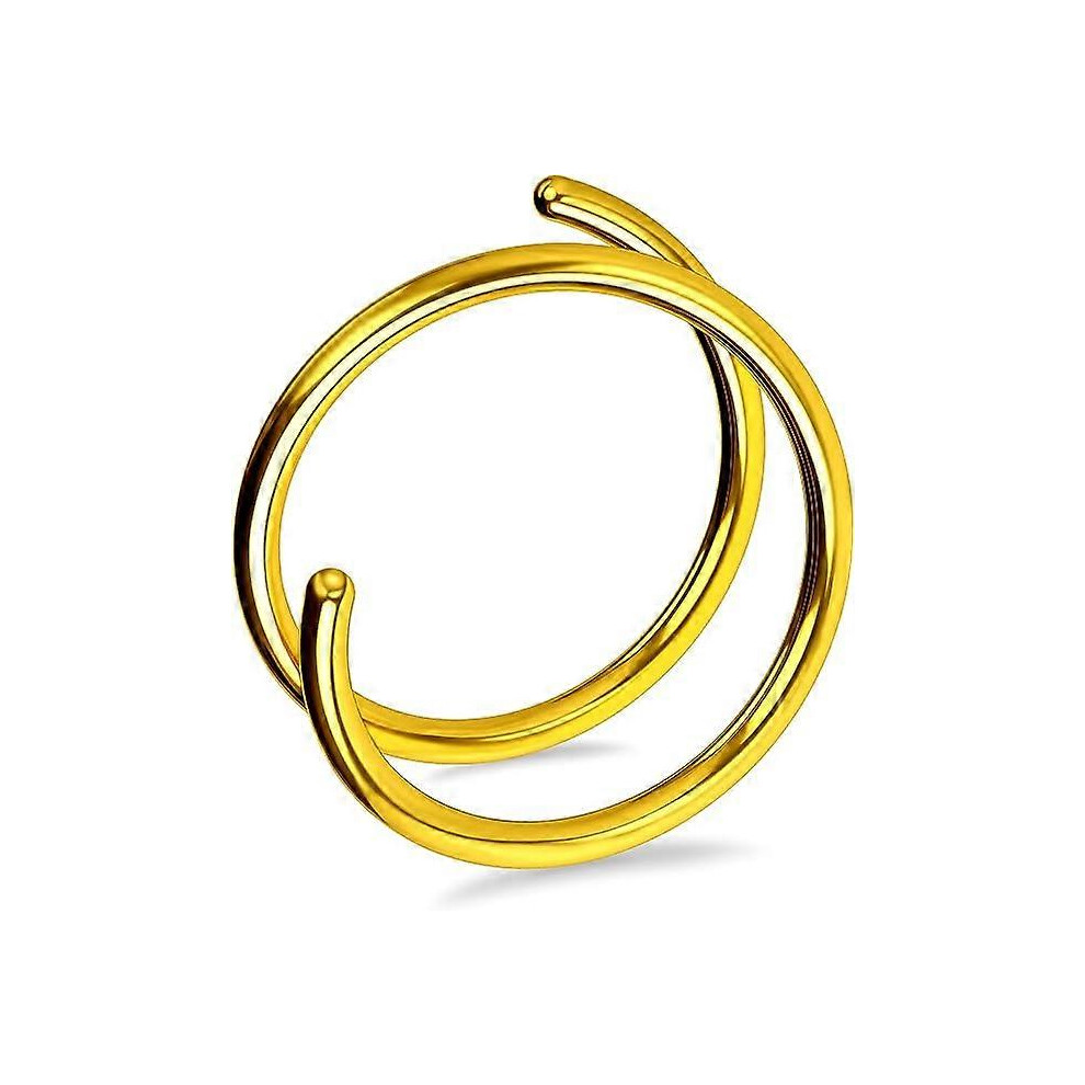 (As show, One size) Titanium Double Nose Ring Hoop for Single Piercing, 20G Twist Nose Ring Hoop for Women, Titanium G23 Helix Earring, Nose Piercing-image-OPC-PHT9HGF-NEW