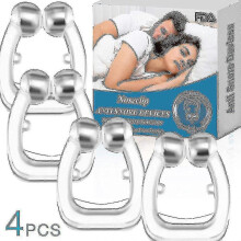 (As show, One size) 4pcs Silicone Magnetic Stop Snoring Device Clip Professional Sleeping Aids