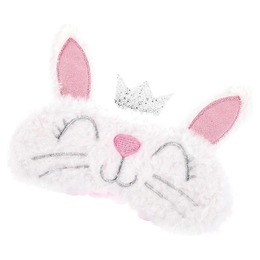 Kikidex White (As Show, One Size) Cute Animal Sleeping Sleep Mask Soft Plush Blindfold Cute Rabbit Panda Koala Eye Cover Eyeshade For Kids Teens Girls Women (Rabbit