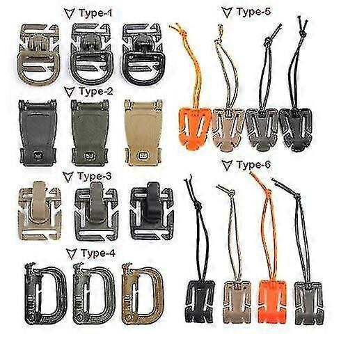 (As show, One size) 10 Pieces Tactical Gear Strap Clip 1