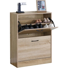 2 Drawer Shoe Storage Cabinet Stand MDF Wooden Cupboard Unit