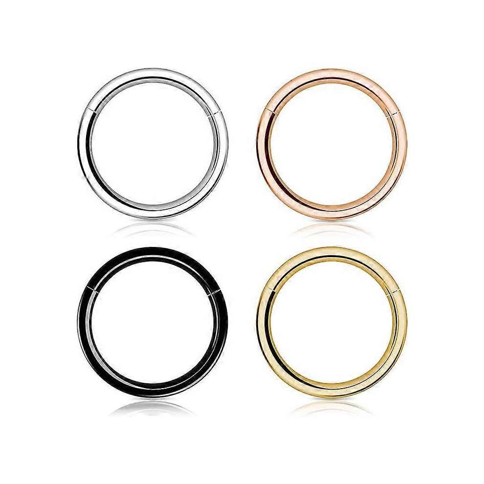 (As show, One size) Nose Ring for Women Men, Kucheed 316L Surgical Steel Sleeper Hoop Earrings Septum Clickers Hinged Segment Ring 6mm, Hypoallergenic-image-OPC-PHT9NJZ-NEW