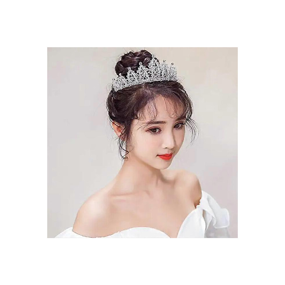 (As show, One size) Rhinestone Crystal Wedding Tiara Crown Comb Princess Pageant Crown Silver Crown for Bridal Pageant Wedding Proms Princess Parties Birthday CrownQueen