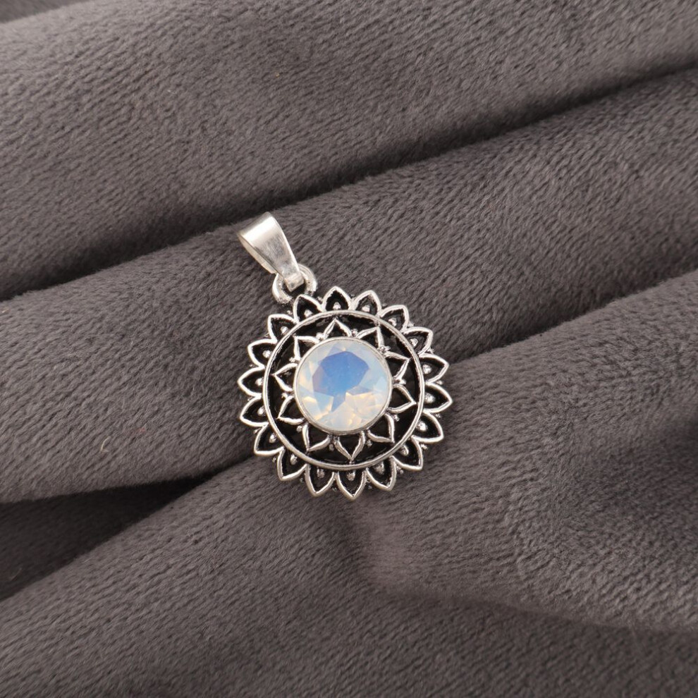 Milky Opal Gemstone Jewelry 925 Sterling Silver Jewelry Protecting Pendant Gift For Mom