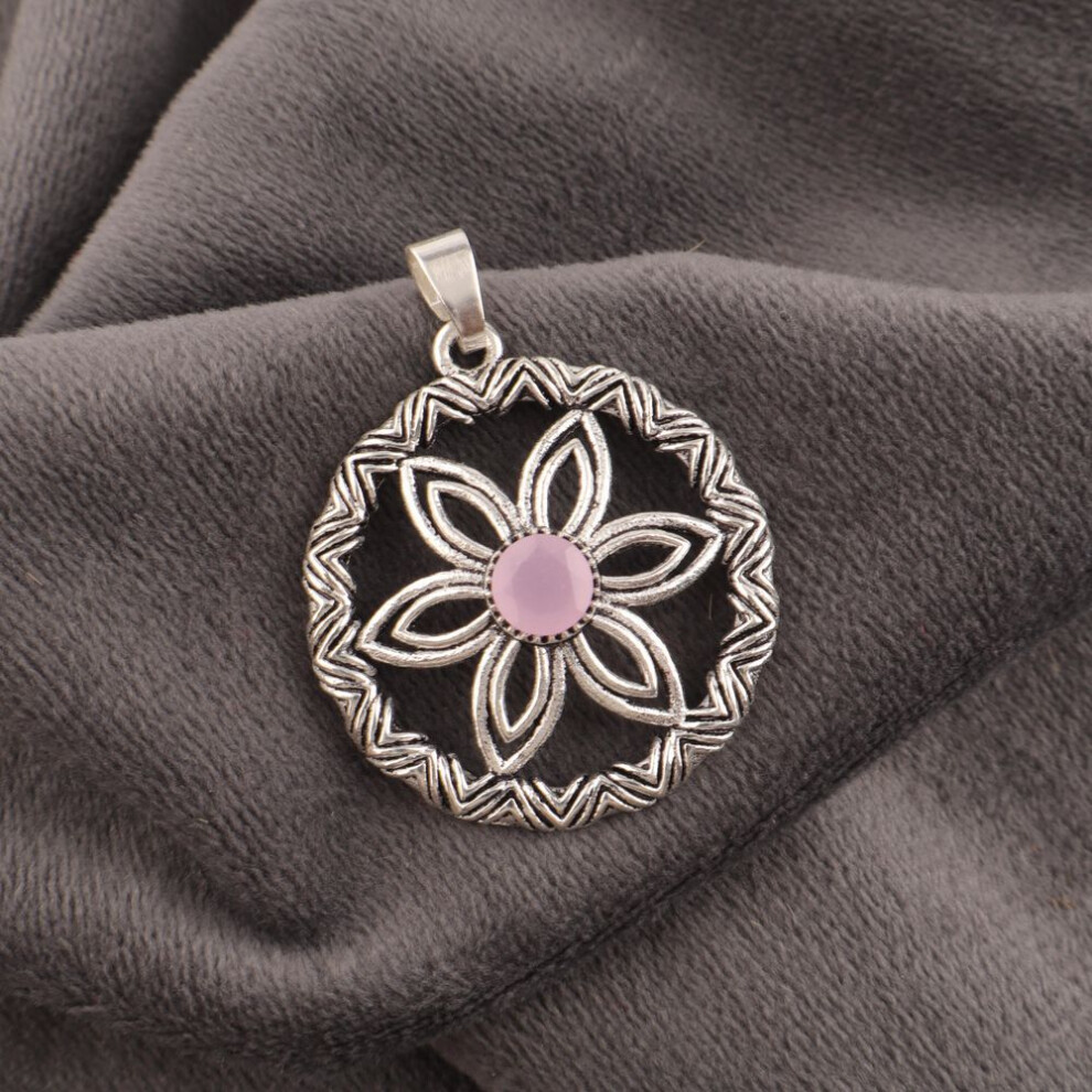 Rose Chalcedony Handmade Gemstone Pendant, 925 Solid Sterling Silver Pendant Antique Jewelry, Pendant For Engagement Gift