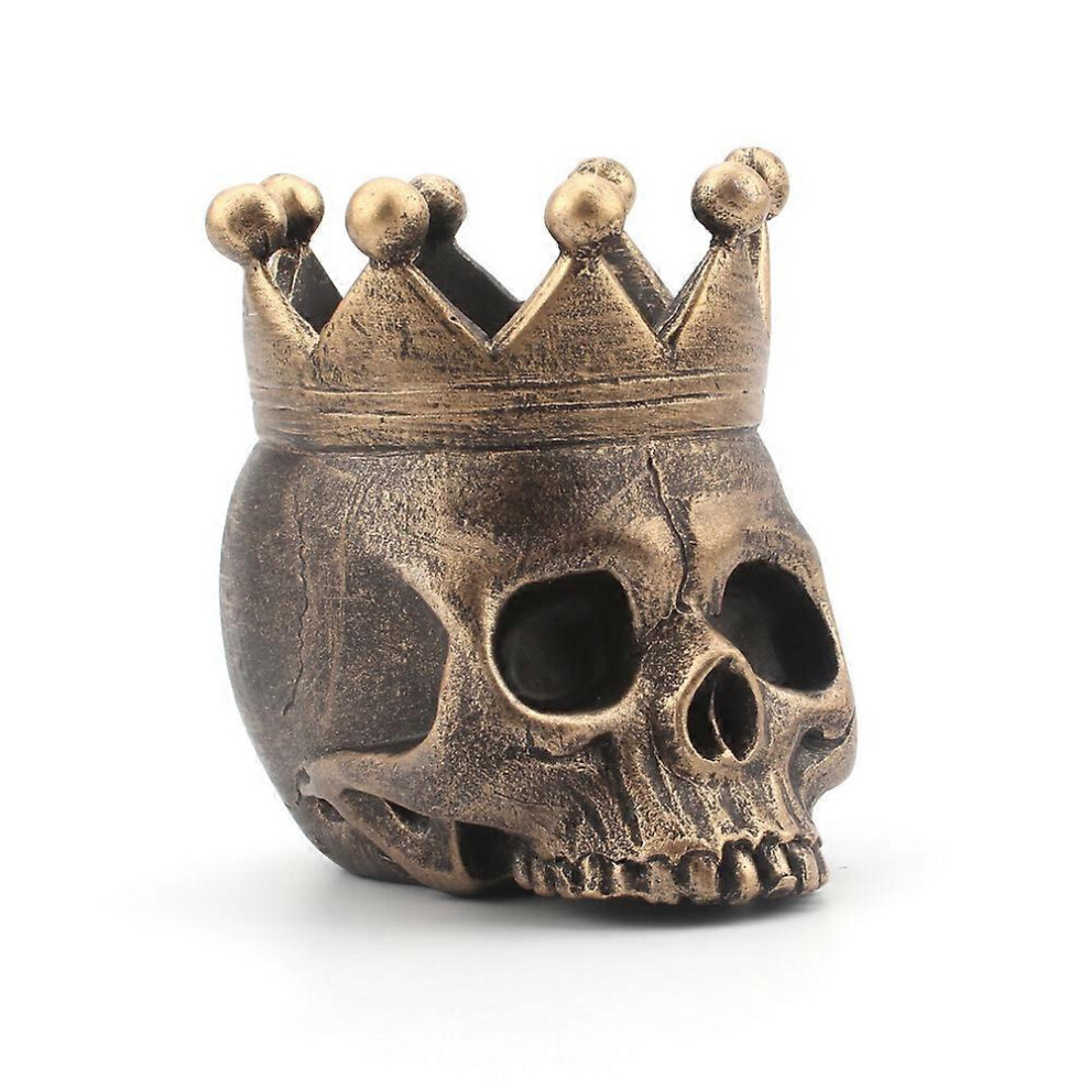 (As show, One size) 1PCS Skull Candle Holder Crown Skeleton Skull Candlestick Holder Tealight Cup Resin Candlestick Crafts for Home Party Halloween Christmas Decorative T
