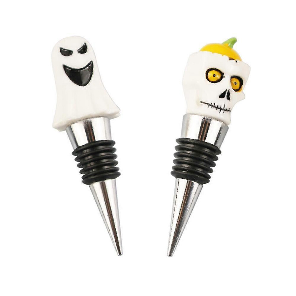 (As show, One size) 2PCS Wine stopper, Cork, Halloween skeleton red wine stopper ghost wine stopper red wine does not deteriorate artifact, Unique Hal