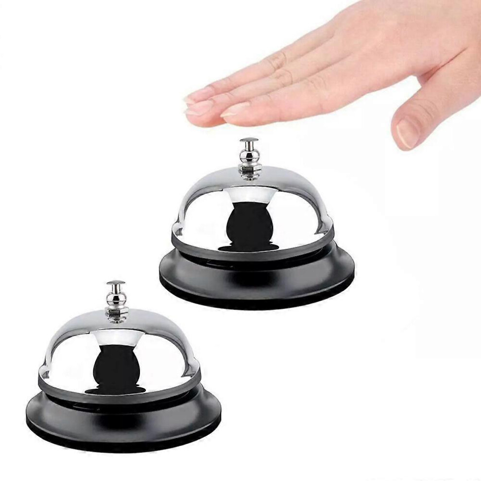 (As show, One size) 2PCS Call Bell 3.35 Inch Diameter, Call Bells with Stainless steel Construction, Desk Bell Service Bell for Hotels, Hotel Bell, Di