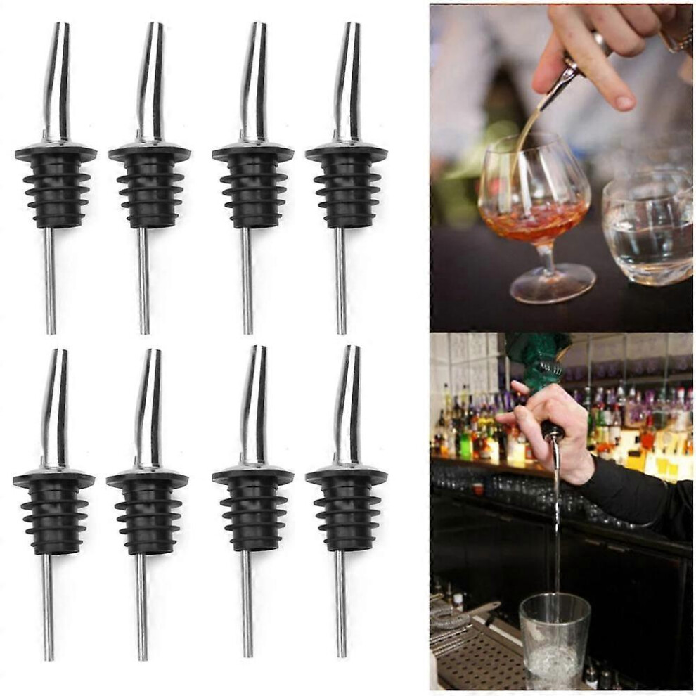 (As show, One size) 8PCS Wine pourer, Stainless Steel Classic Bottle Pourers Tapered Spout, Stainless Steel Pourers, Speed pourer, Liquor Bottle Poure