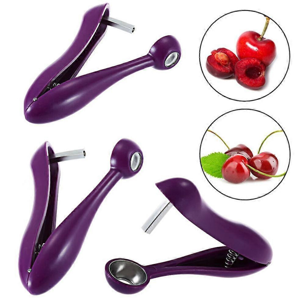 (As show, One size) 3-pack Cherry Pitter, Cherry Seed Remover Olives Pitter Tool, Plastic Cherry Corer Pitter, Multi-Function Fruit Pit Remover for Ma