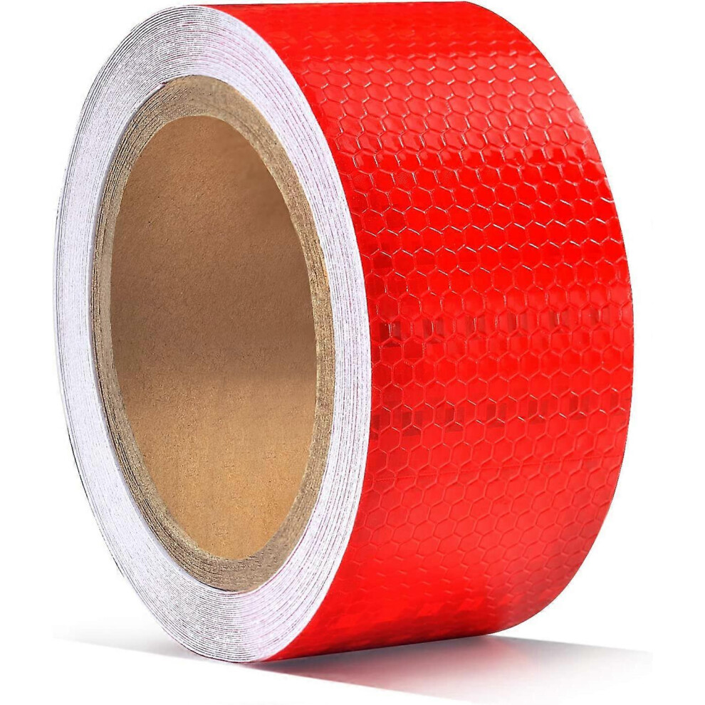 (As Show, One Size) 5Cm X 25M Reflective Warning Tape, Fluorescent Reflective Tape Sticker Safety Tape Sticker For Night Visibility, Floor Sticker Gui 3152185988547