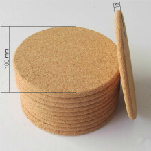 (As show, One size) cork coaster round set of 10 for dining table and bar diameter 10cm thick 5mm