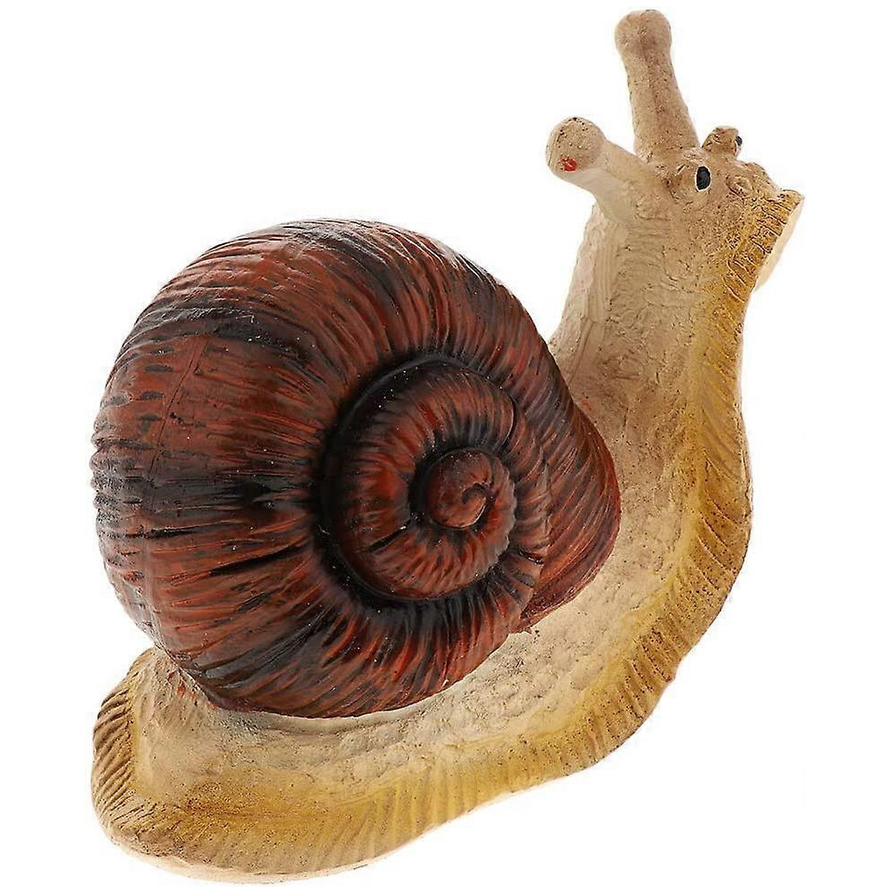 (As show, One size) Simulation snail sculpture, 3D resin miniature statue ornament, indoor and outdoor cute character statue gardening accessories