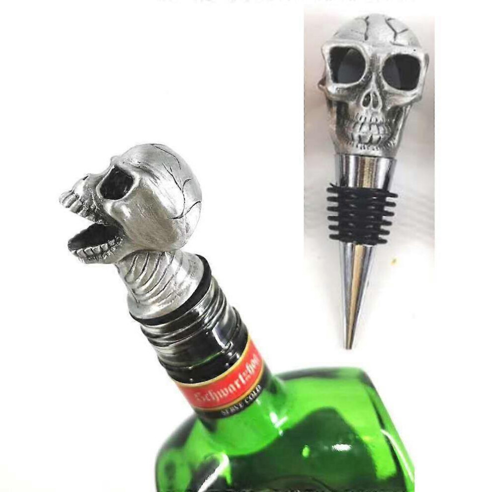 (As show, One size) 2 PCS Wine pourer Cork, Halloween pourer Cork, Skull Wine Aerator Pourer Whiskey Pourer, Unique Halloween Souvenirs Gifts, Perfect