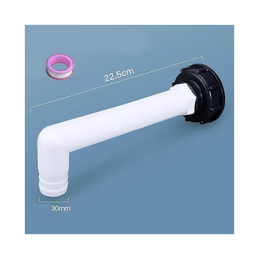 (As show, One size) Plastic Ibc Tank Adapter Garden Hose Connector Water Tank Hose Connector Replacement(60 thick teeth to 1 inch right angle joint (send raw material bel