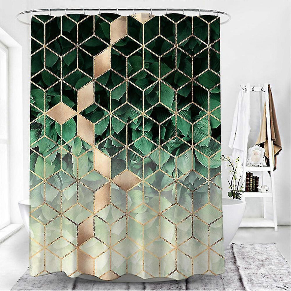 (As show, One size) Modern Geometric Bathroom Waterproof Shower Curtain180*180cm