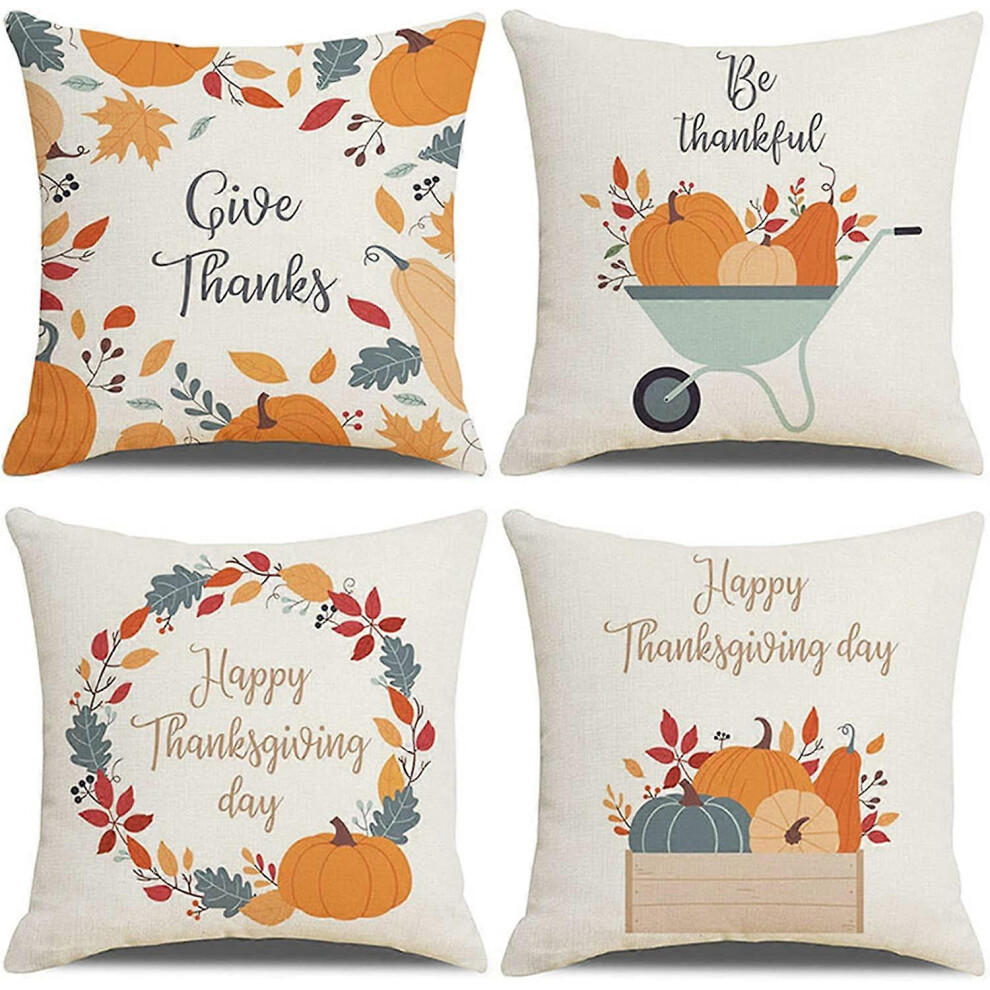 (As show, One size) Cushion Cover 45x45cm Decorative Outdoor Cushion Velvet Pillowcase Farmhouse Thanksgiving Cushion Covers for Sofa with Invisible Z