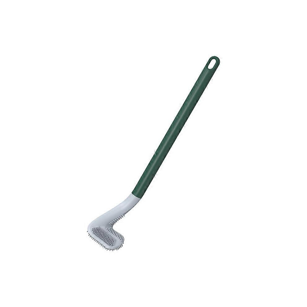 (As show, One size) Silicone toilet brush toilet toilet brush cleaning brush non-slip bathroom toilet green