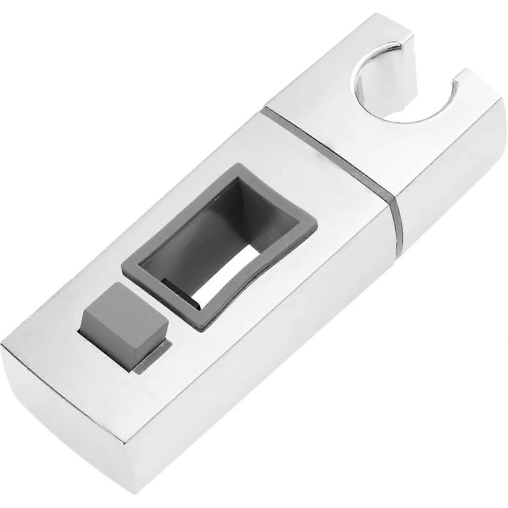 (As show, One size) Sliding Shower Head Holder For Rail-15 X 30mm-rectangular, Square Replaceable Handheld Shower Holder, Abs Chrome Shower Head Holder For Bathroom