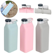 600ml Outdoor Sports Water Bottle for Hiking Camping - Latex Silicone Milk Bottle (Green)