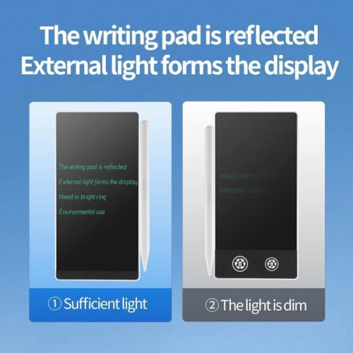 Tableau d'écriture LCD - Marque - Double écran 6,5 pouces - Stylo magnétique - Effaçable et réutilisable - Noir 2