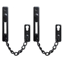 (As show, One size) Door Safety Chain, 2 Pieces Safety Door Chain, Stainless Steel Door Chain with Leather Sleeve, Screws, for Garden Doors, Wooden Doors, Hotel Doors (Bl