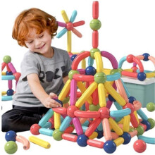 Jouet de construction magnétique, 97 pièces Montessori Enfant 3 ans 4 ans 5 ans 6 ans 7 ans