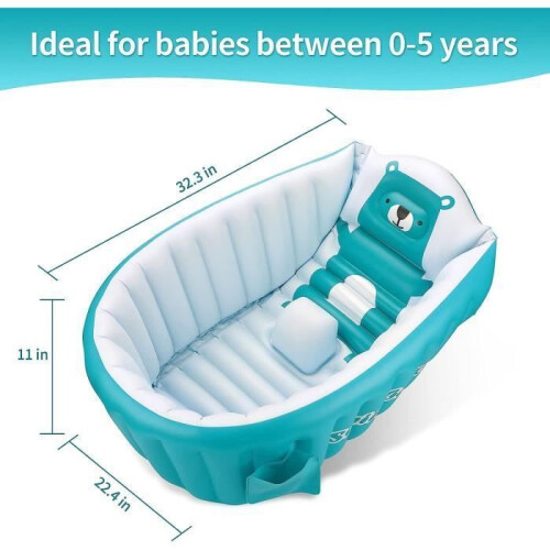 Baignoire gonflable pour bébé - Portable et pliable - Bleu 2