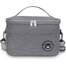 Sac à lunch isotherme épais de 6,4 L, sac à lunch isotherme, sac à lunch portable pour pique-nique au bureau (gris - 6,4 L)