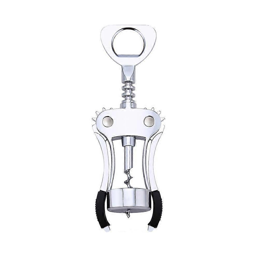(As show, One size) Bottle Opener/Corkscrew/Winged Bottle Opener Uncork Beer/Red Wine Bottle with Two Anti-Slip Levers Beer Bubbler Stainless Steel Beer Bottle Starter