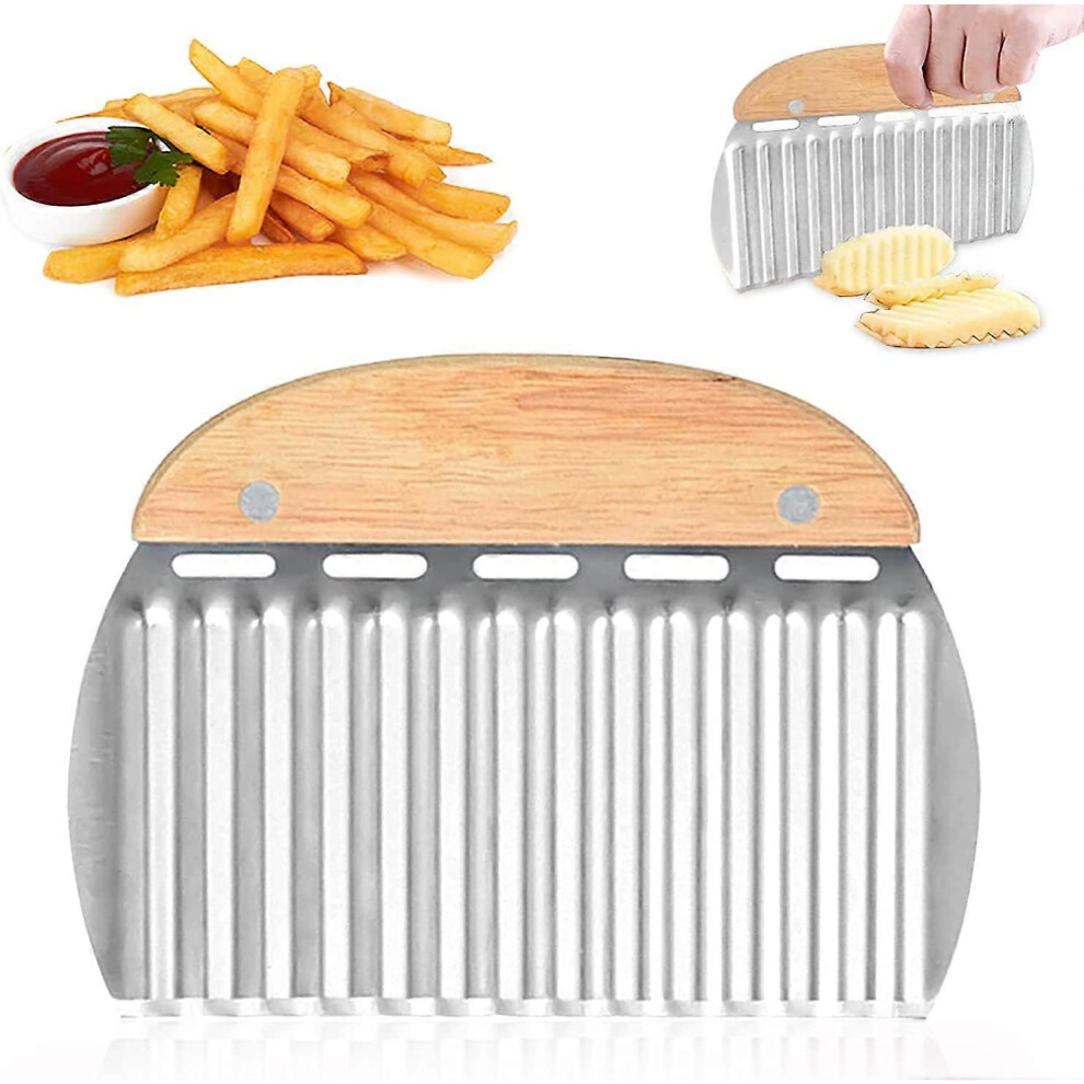 (As show, One size) Wavy Blade Knife, Potato Slice Knife, Stainless Steel Multifunction Wavy French Fries Cutter, for Cutting Potato, Vegetable, Carro