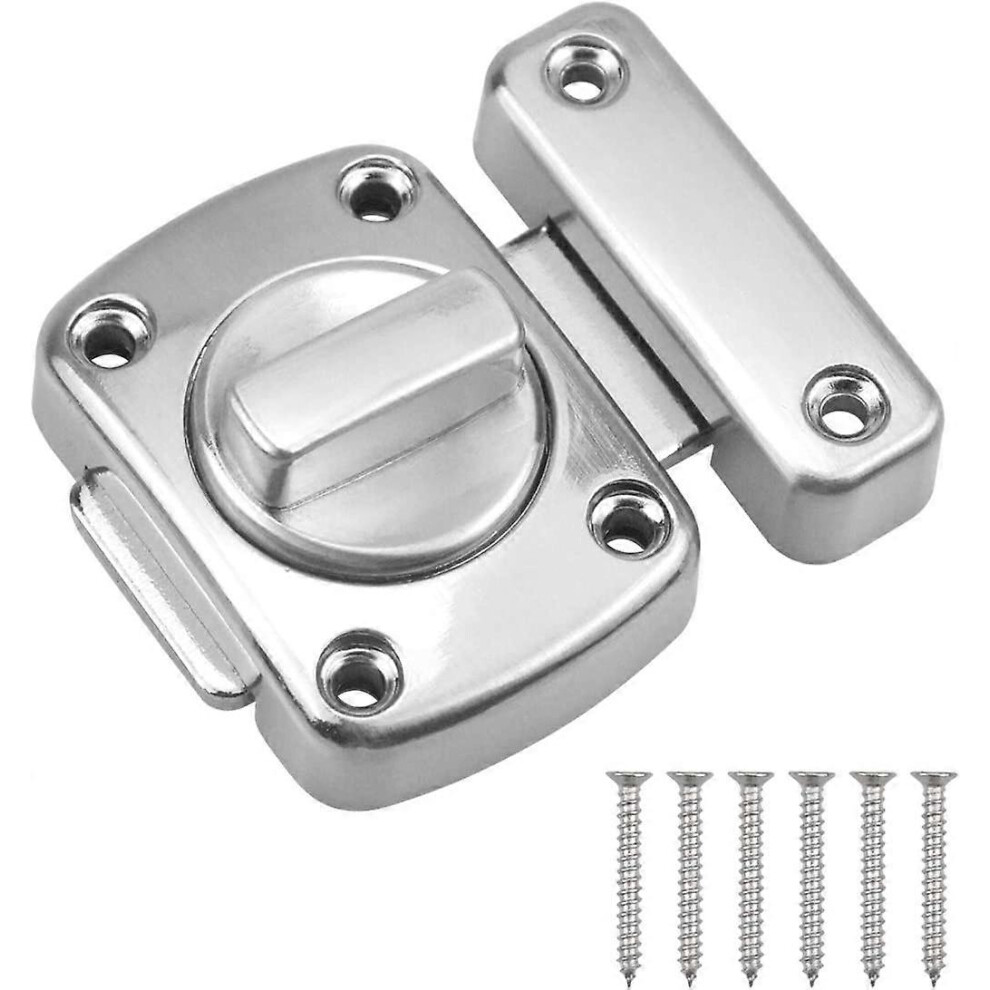 (As show, One size) Door Latch Small Locks Safety Door Latch Zinc Alloy Latch for Door Bathroom Bedroom Toilet with 6 Screws,Thickened Zinc Alloy Small Door Latch