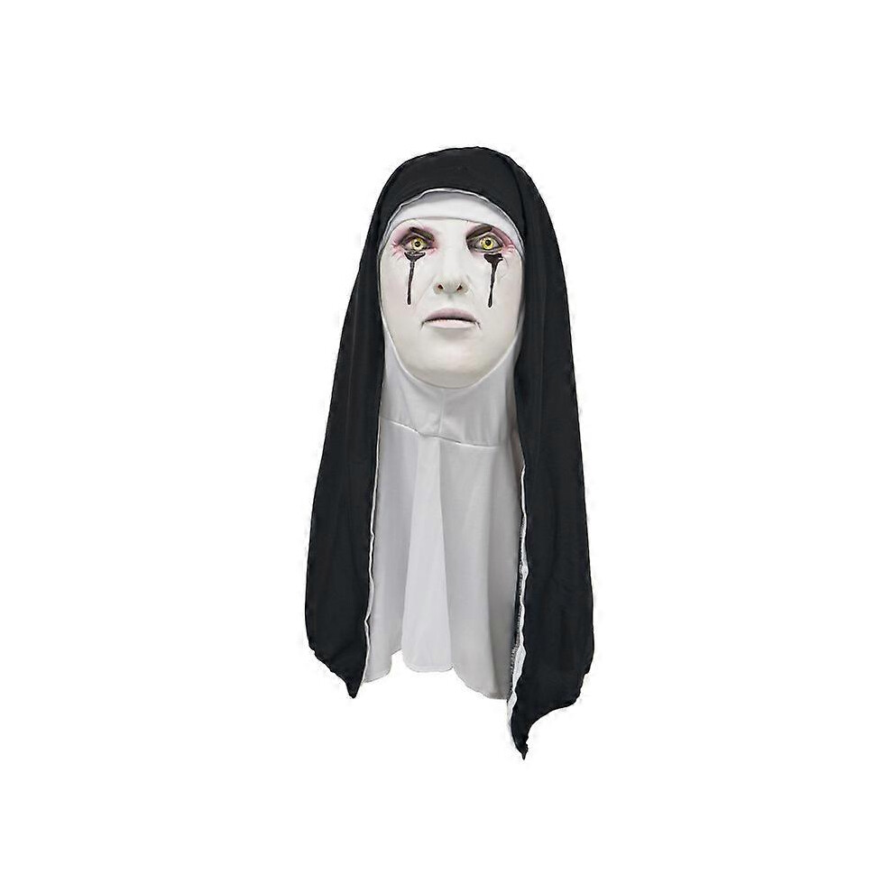 (As show, One size) 1 Pcs Halloween mask, Nun Scary Latex Mask, Halloween Party Scary Full Head Costume Mask, halloween scary makeup mask tricky grima