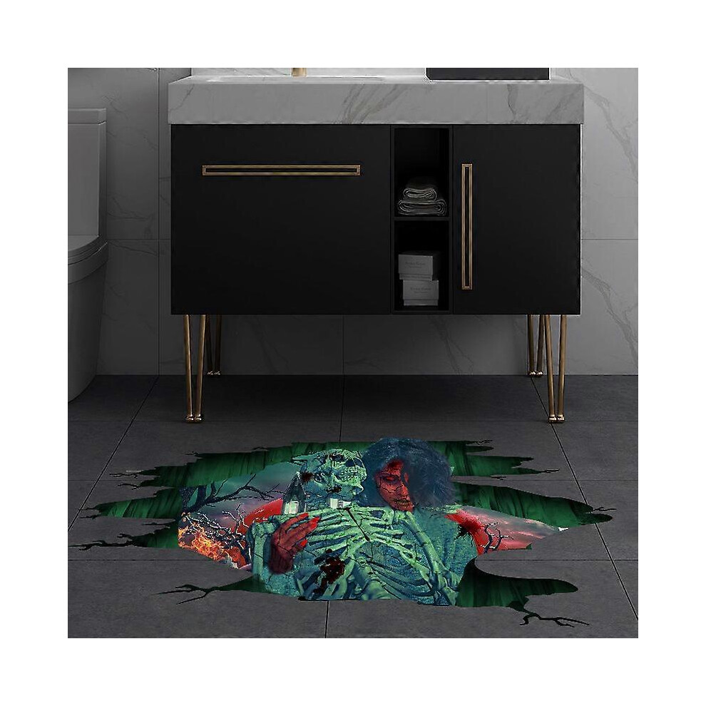 (As show, One size) 3D Halloween Wall Decals, Skeleton Dead Tree Halloween Floor Wall Stickers, Removable Halloween Wall Cling, Halloween decoration,