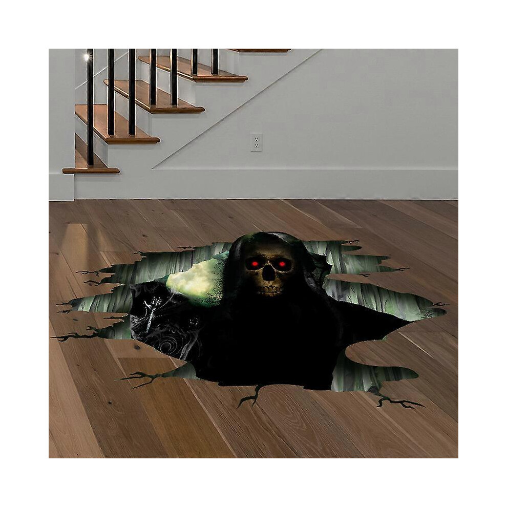 (As show, One size) 3D Halloween Wall Decals, skull Halloween Floor Wall Stickers, Removable Halloween Wall Cling, Halloween decoration, Halloween Dec