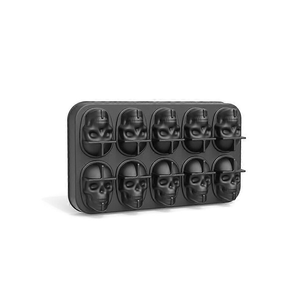 (As show, One size) Large Realistic Silicone Skull Cake Mould Diy Baking Cake Mold For Halloween Gifts 10 skulls