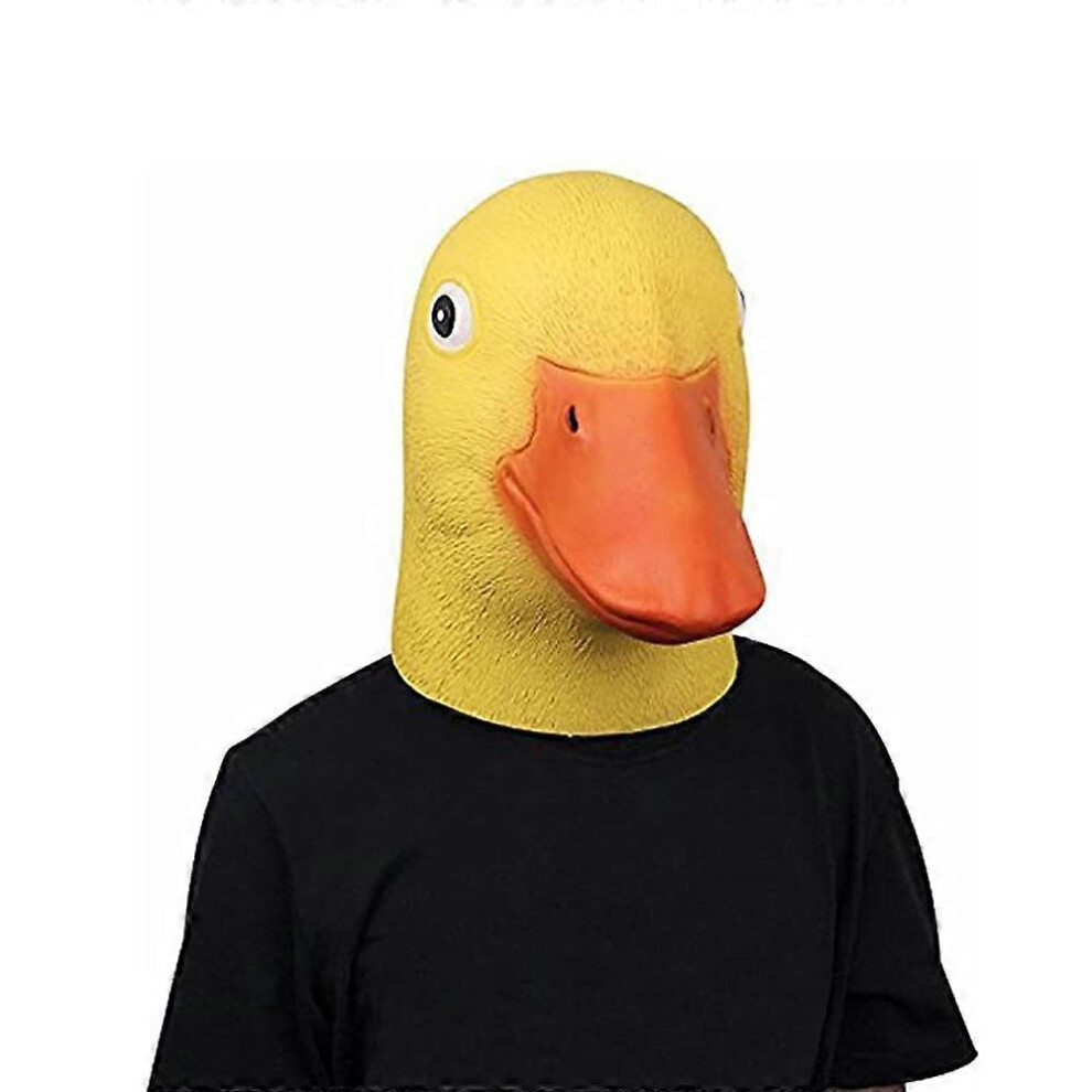(As Show, One Size) Halloween Mask Duck Head Mask Latex Animal Mask Novelty Duck Bill Costume, Latex Duck Mask Little Duck Dance Mask Halloween Yellow