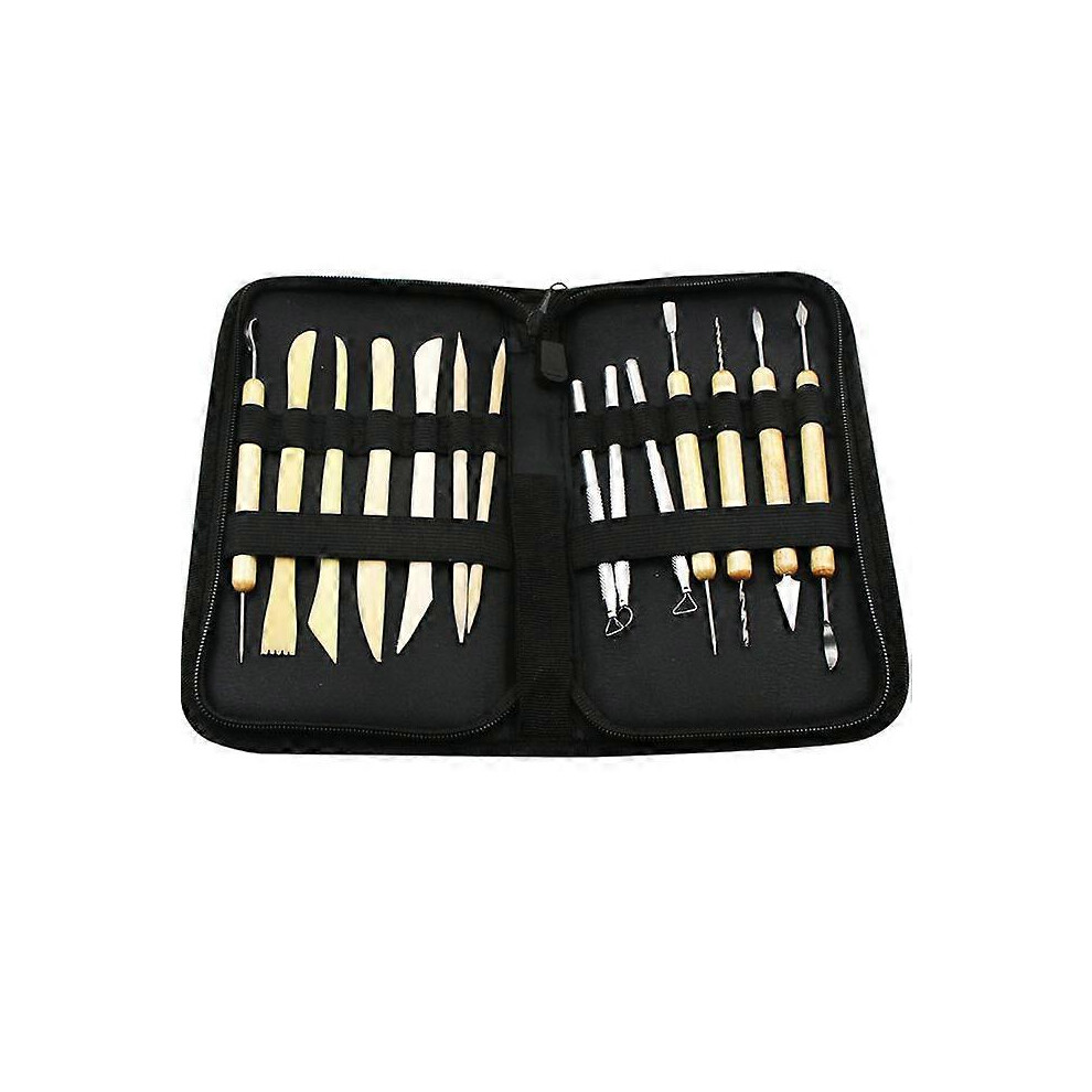 (As show, One size) Wooden Clay Tools Clay Pottery Carving Sculpture Tool for Shaping and Sculpting, Clay Tools/Pottery Carving Tools Set Modeling Provided - 14 PCS