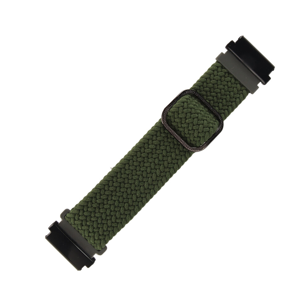 Nylon Woven Watch Strap Adjustable Buckle Wristband Replacement Sports Watch Band For Fenix 7 6 5 Green 4901318795533